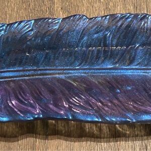 Iridescent Blue Leaf Art Piece